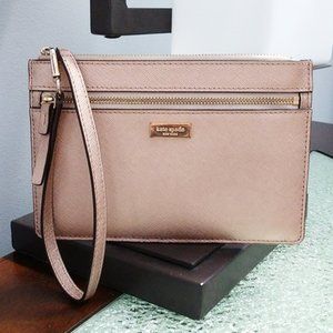 Kate Spade New York Laurel Way Tinie Rose Gold Wristlet, VGUC